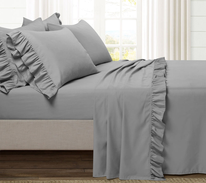 Reyna Ruffle 6Pc Queen Sheet Set by Lush Decor — View 11