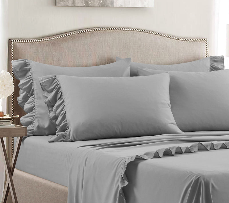 Reyna Ruffle 6Pc Queen Sheet Set by Lush Decor — Main view