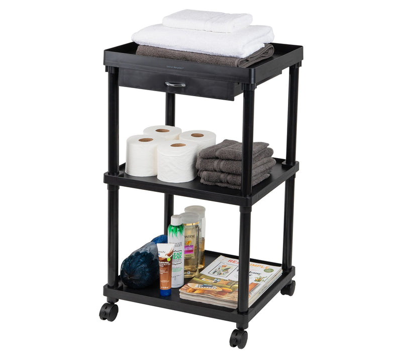 Mind Reader 3-Tier Rolling Cart on Wheels withPull-Out Drawer — View 7