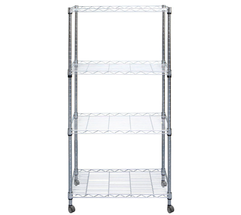 Mind Reader 4-Tier Silver Adjustable Rolling Storage Rack — View 2