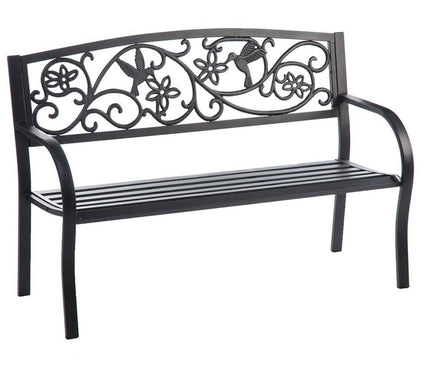 Evergreen Enterprises Hummingbird Metal Gardenench - Black