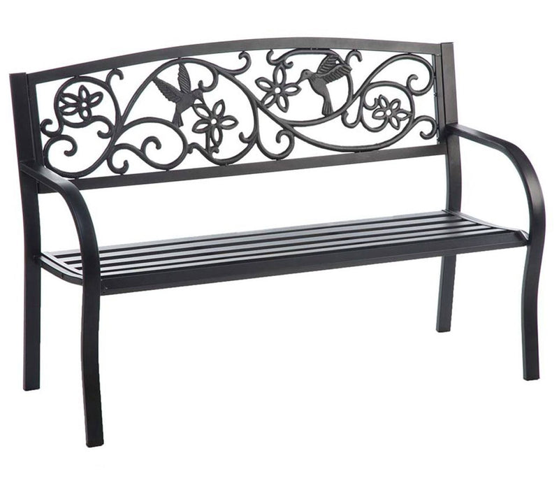 Evergreen Enterprises Hummingbird Metal Gardenench - Black — Main view