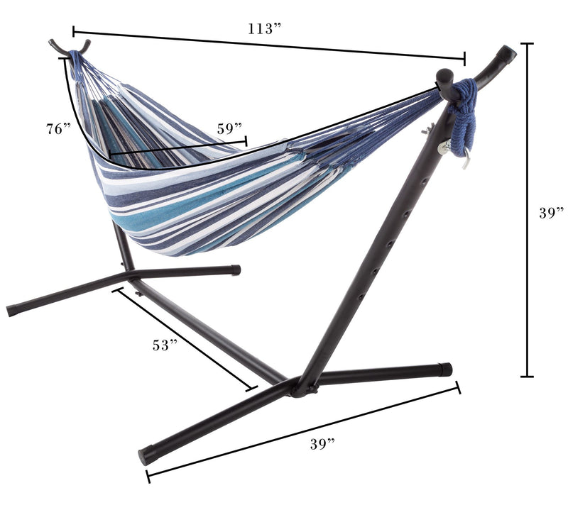 Pure Garden Double Brazilian Hammock with Stand — View 2