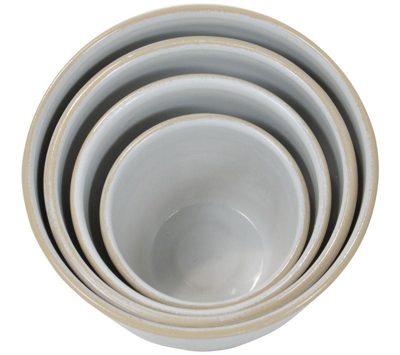 Foreside Home & Garden S/4 Antiqued White Enamel Planters — View 2