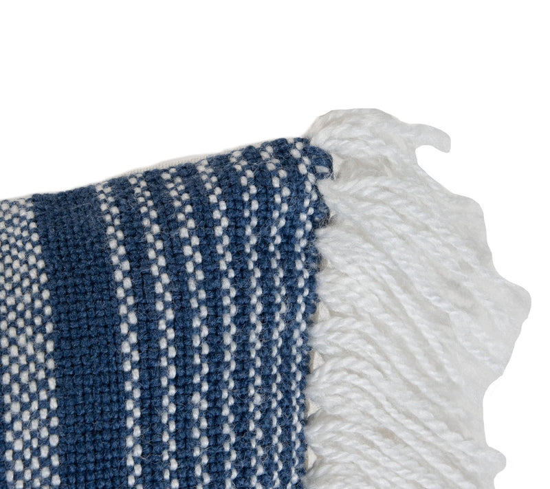 Foreside Home & Garden Blue Striped Hand Woven14x22"Pillow — View 3