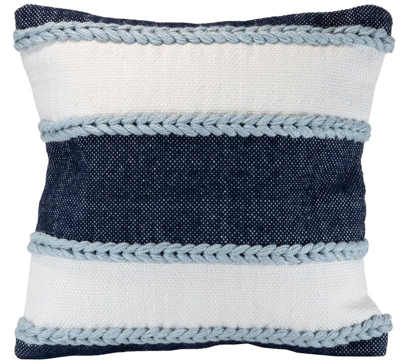 Foreside Home & Garden Blue Striped Hand Woven20x20" Pillow — Main view
