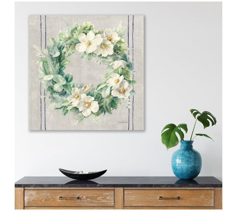 Courtside Market Floursack Holiday Wreath 24x24Canvas — View 2