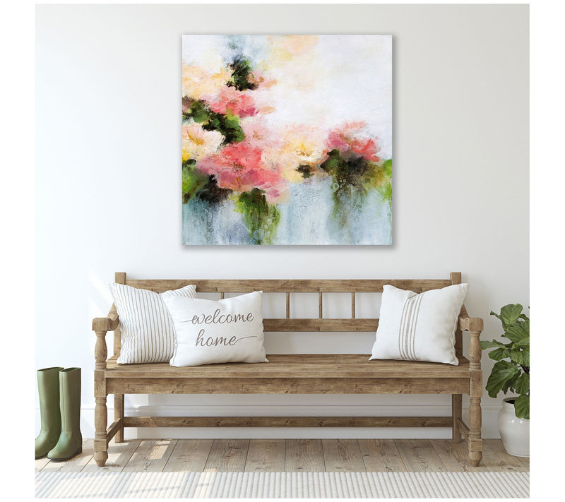 Courtside Market Welcome Home Flower 30x30 Canvas Wall Art — View 2