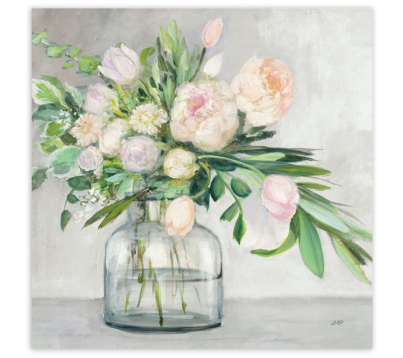 Courtside Market Blushing Spring Bouquet Gray Sq 16X16 Canvas — Main view