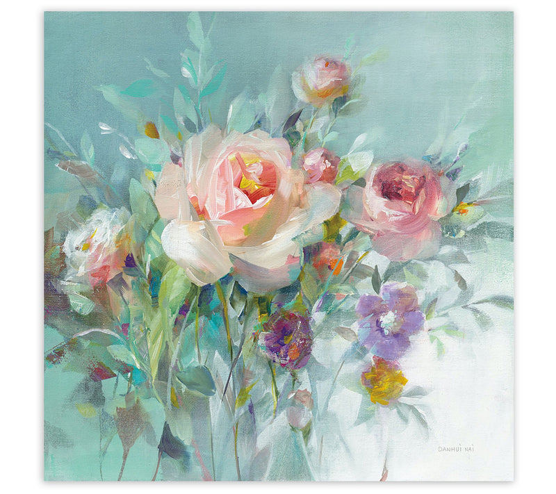 Courtside Market Summer Garden Roses 24x24 Canvas Wall Art — Main view