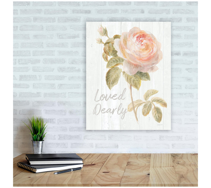 Courtside Market Garden Rose On Wood Dearly 20x24 Canvas — View 2