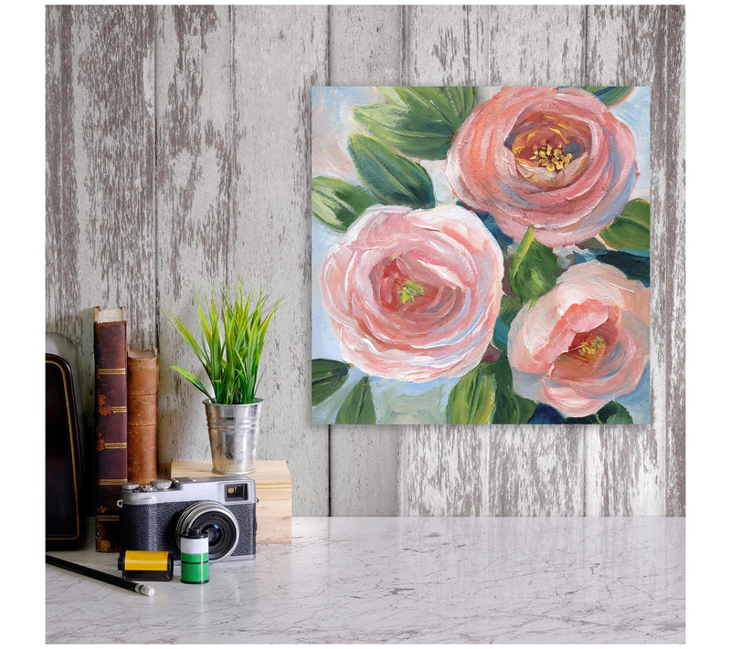 Courtside Market  Sweet Peach Bouquet 16x16 Canvas Wall Art — View 2