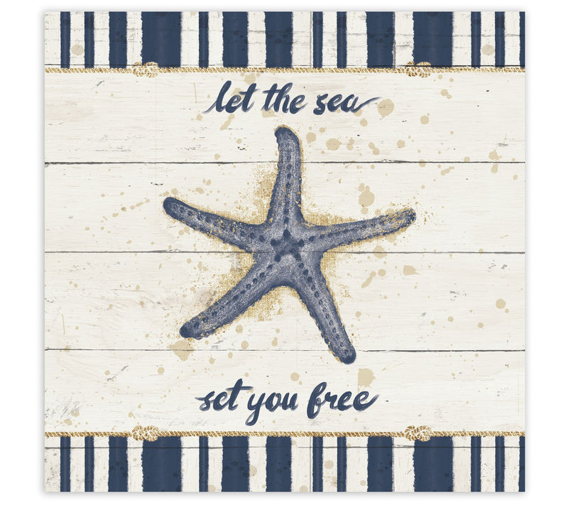 Courtside Market Calm Seas II Gold Rope Border30x30 Canvas — Main view