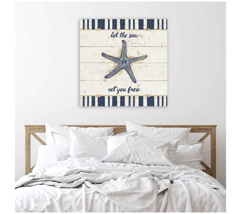 Courtside Market Calm Seas II Gold Rope Border30x30 Canvas — View 2