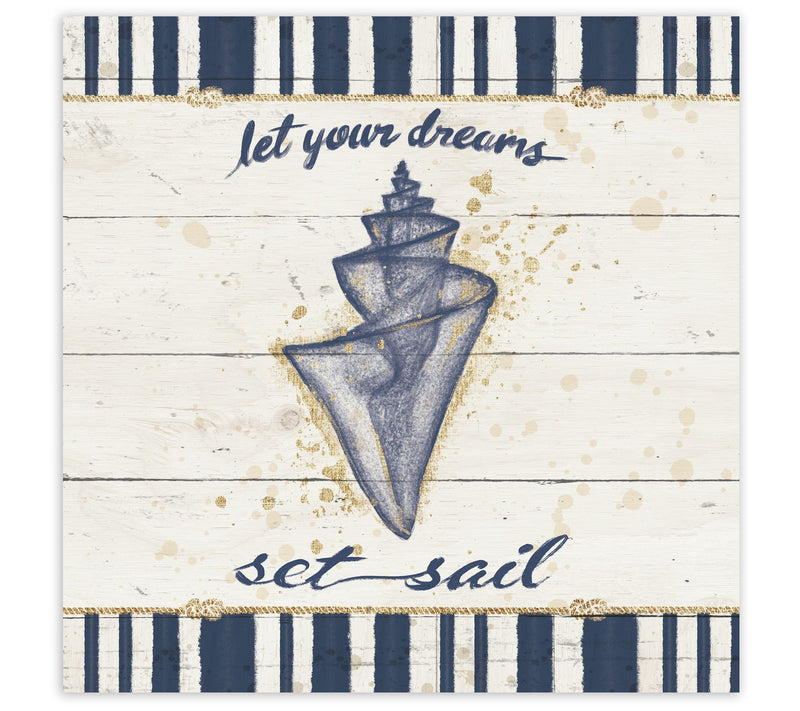 Courtside Market Calm Seas IIi Gold Rope Border30x30 Canvas — Main view