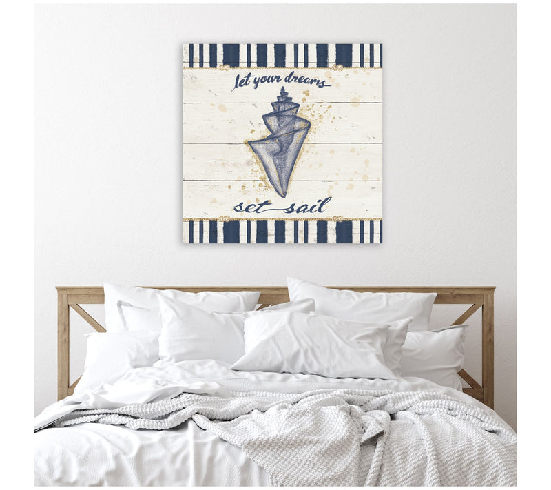 Courtside Market Calm Seas IIi Gold Rope Border30x30 Canvas — View 2