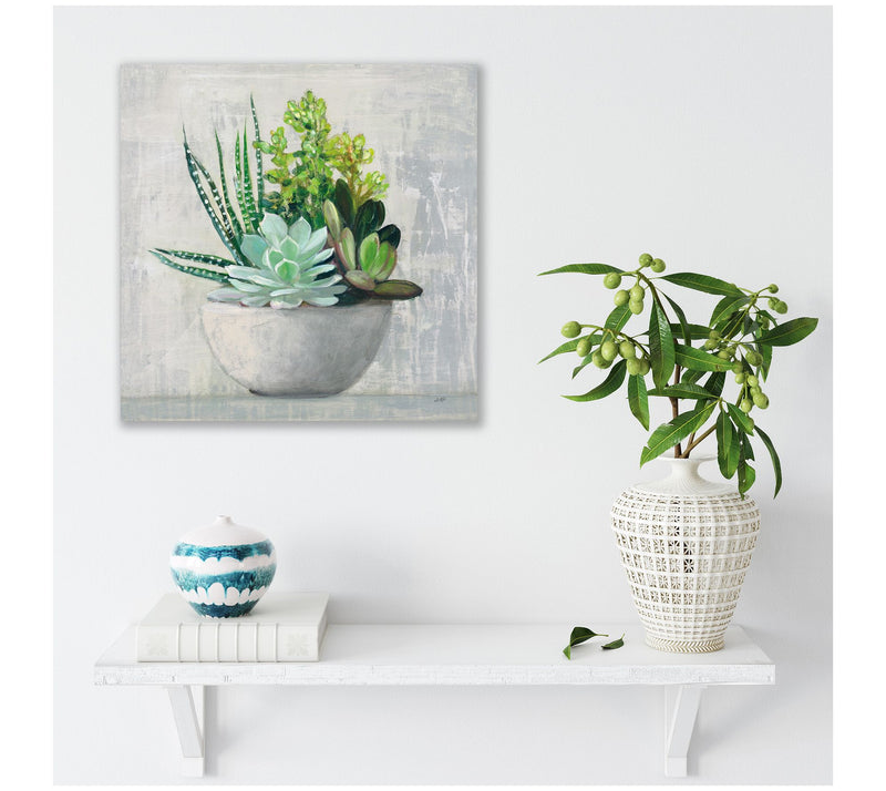 Courtside Market Succulent Still Life II 16x16Canvas Wall Art — View 2
