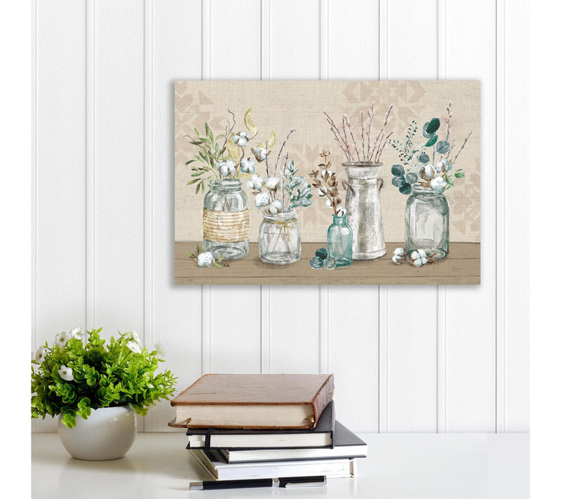 Courtside Market Cotton Bouquet I 12x18 CanvasWall Art — View 2