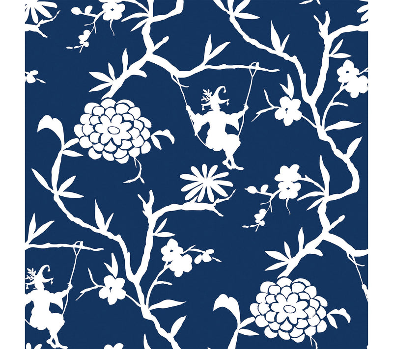 NextWall Chinoiserie Silhouette Peel and StickWallpaper Roll — View 3