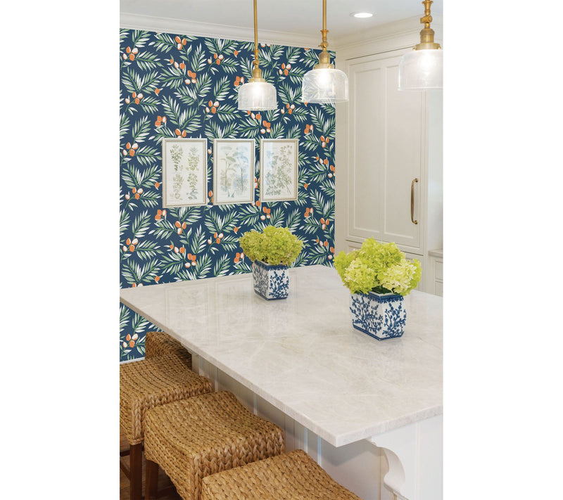 NextWall Citrus Branch Peel and Stick WallpaperRoll — View 8