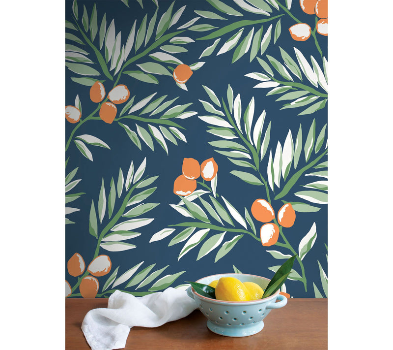 NextWall Citrus Branch Peel and Stick WallpaperRoll — View 9