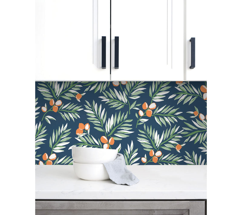 NextWall Citrus Branch Peel and Stick WallpaperRoll — View 6