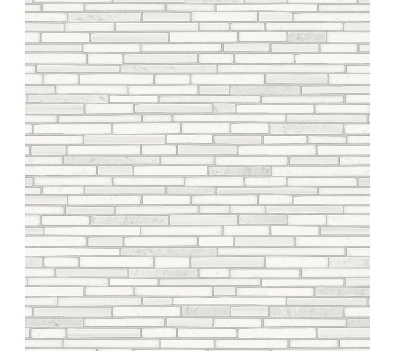 NextWall Faux Mosaic Strip Tile Peel and StickWallpaper Roll — View 3