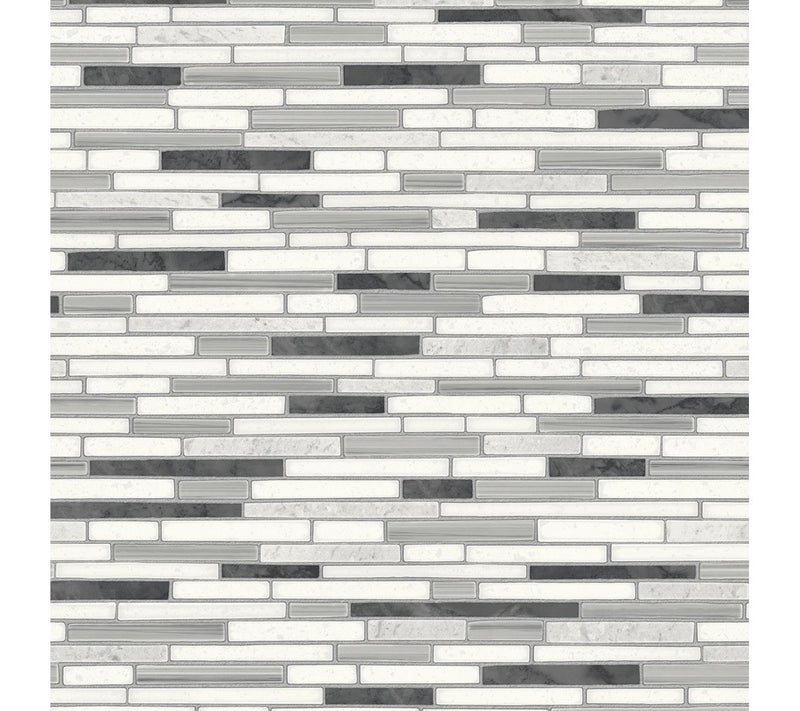 NextWall Faux Mosaic Strip Tile Peel and StickWallpaper Roll — View 5