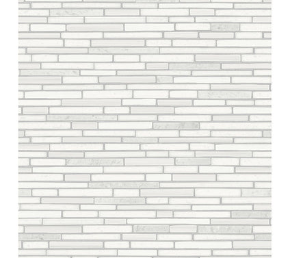 NextWall Faux Mosaic Strip Tile Peel and StickWallpaper Roll