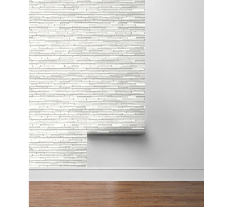 NextWall Faux Mosaic Strip Tile Peel and StickWallpaper Roll — View 9
