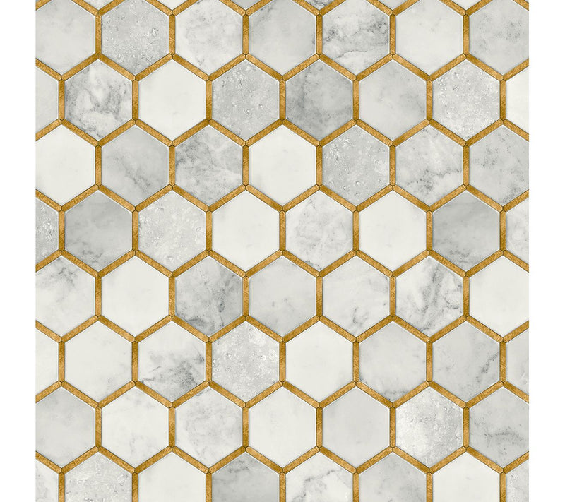 NextWall Inlay Hexagon Peel and Stick WallpaperRoll — Main view