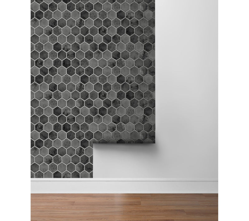 NextWall Inlay Hexagon Peel and Stick WallpaperRoll — View 13