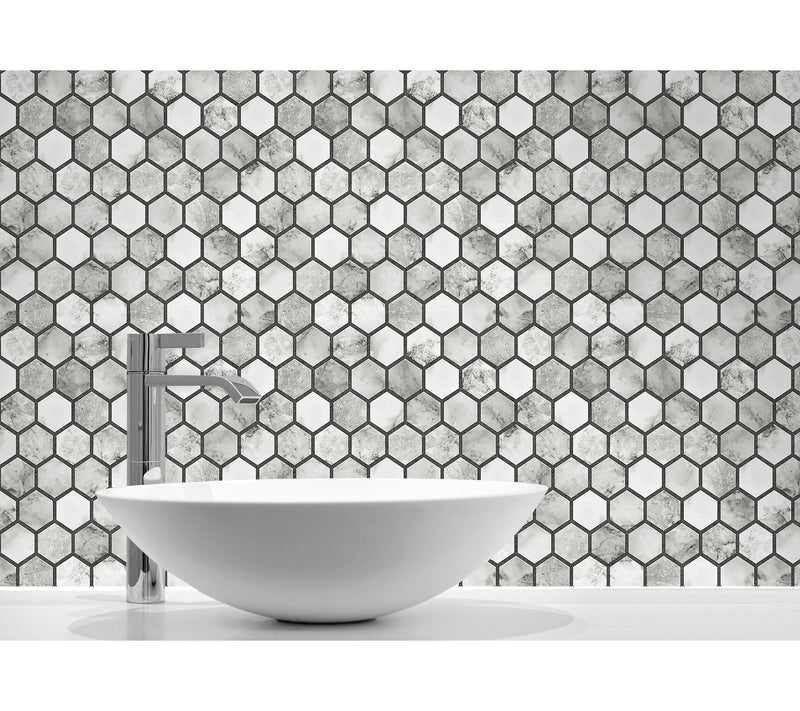 NextWall Marble Hexagon Peel and Stick Wallpaper Roll — View 8