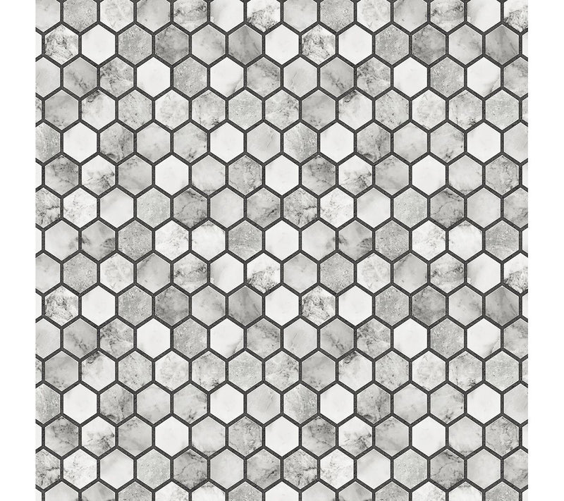 NextWall Marble Hexagon Peel and Stick Wallpaper Roll — View 5