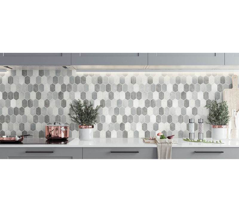 NextWall Brushed Hex Tile Peel and Stick Wallpaper Roll — View 6