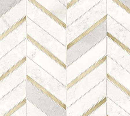 NextWall Chevron Marble Tile Peel and Stick Wallpaper Roll — View 2