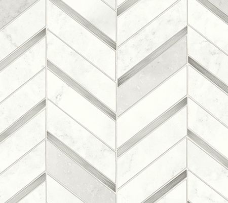 NextWall Chevron Marble Tile Peel and Stick Wallpaper Roll — View 4