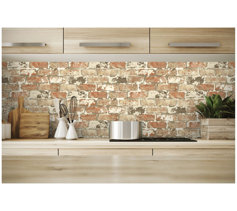 NextWall Weathered Brick Peel and Stick Wallpaper Roll — View 6