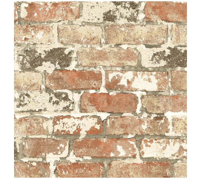 NextWall Weathered Brick Peel and Stick Wallpaper Roll — View 3