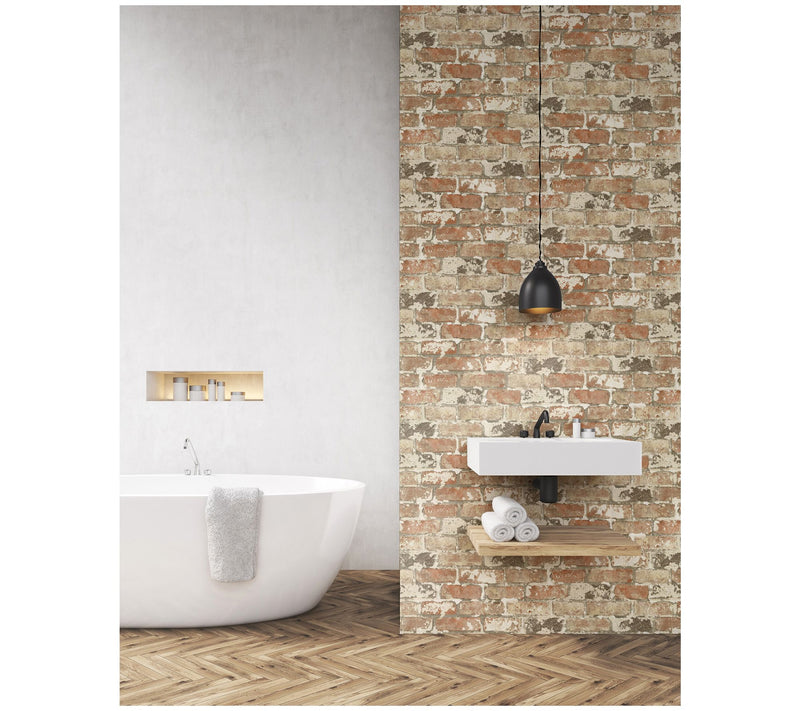 NextWall Weathered Brick Peel and Stick Wallpaper Roll — View 7