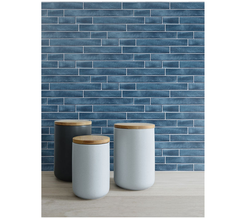 NextWall Brushed Metal Tile Peel and Stick Wallpaper Roll — View 6