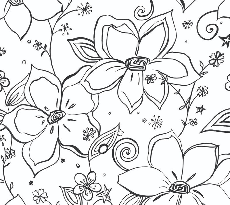 NextWall Linework Floral Peel and Stick Wallpaper Roll — View 3