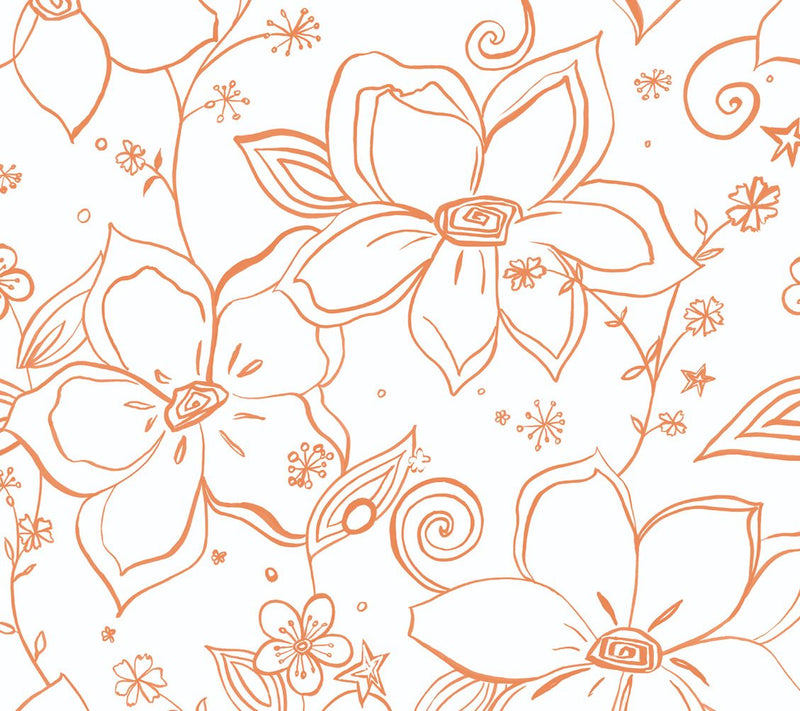 NextWall Linework Floral Peel and Stick Wallpaper Roll — View 5