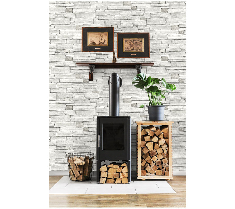 NextWall Faux Stacked Stone Peel and Stick Wallpaper Roll — View 5