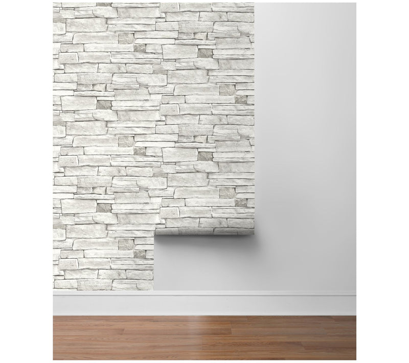 NextWall Faux Stacked Stone Peel and Stick Wallpaper Roll — View 6
