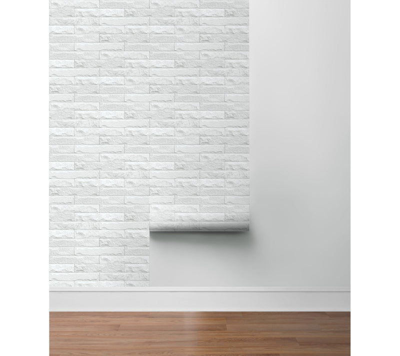NextWall Limestone Brick Peel and Stick Wallpaper Roll — View 5
