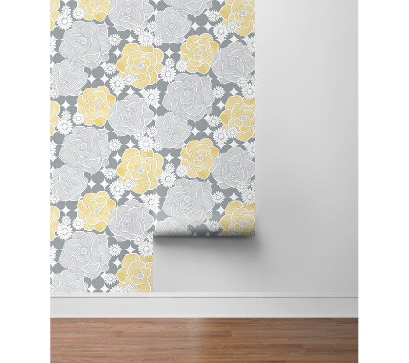 NextWall Retro Floral Peel and Stick WallpaperRoll — View 5