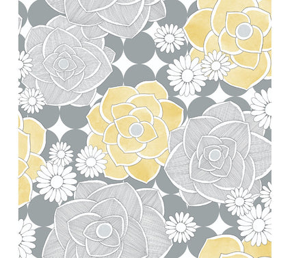 NextWall Retro Floral Peel and Stick WallpaperRoll