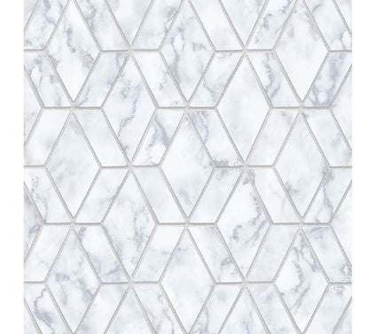 NextWall Faux Marble Tile Peel and Stick Wallpaper Roll
