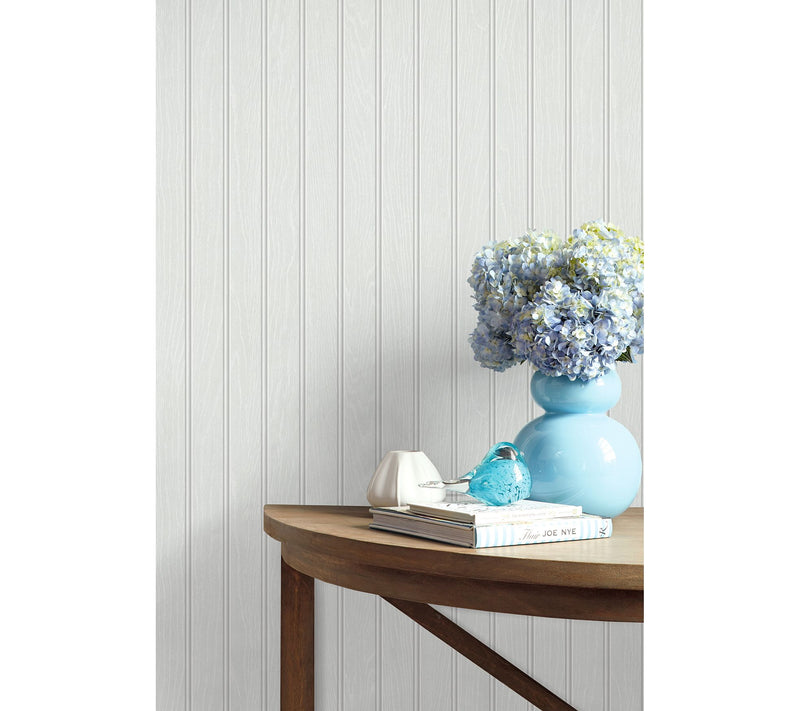 NextWall Faux Beadboard Peel and Stick Wallpaper Roll — View 3